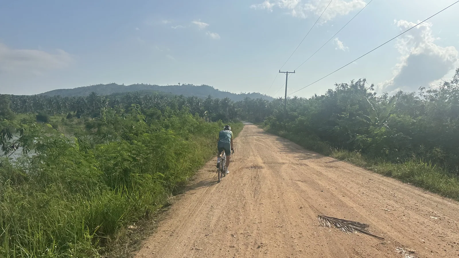 Dirt track through the countryside behind the coast