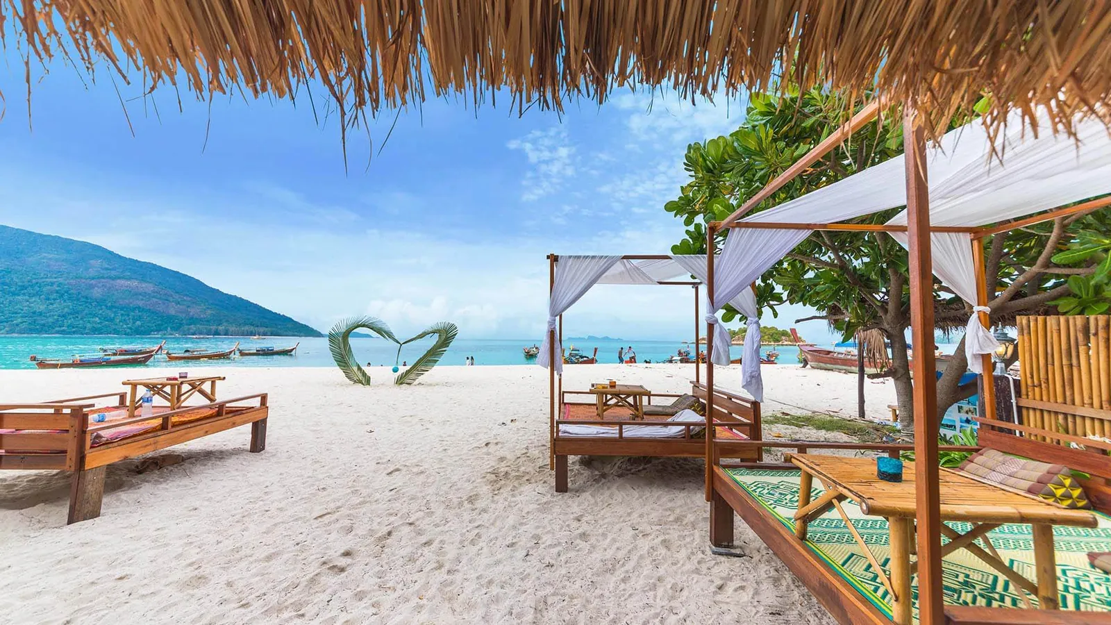 Loungers on the beach at a Thai resort