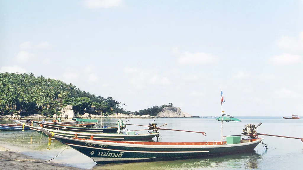 Longtail boats on the beach