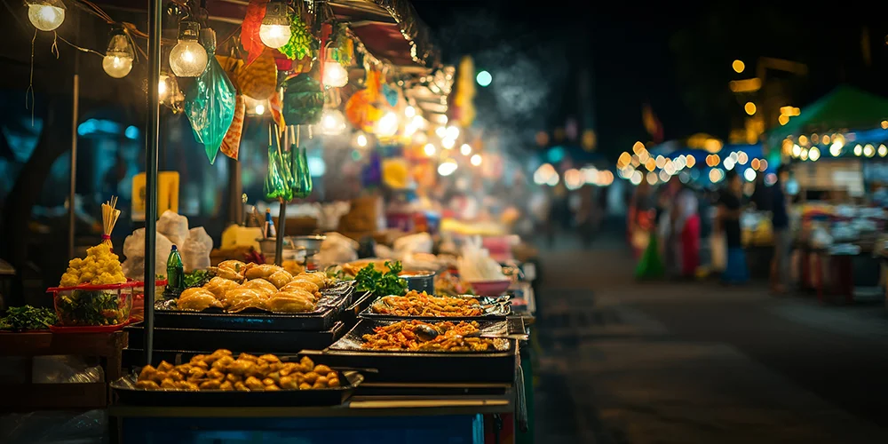 Ban Krut night market food stalls
